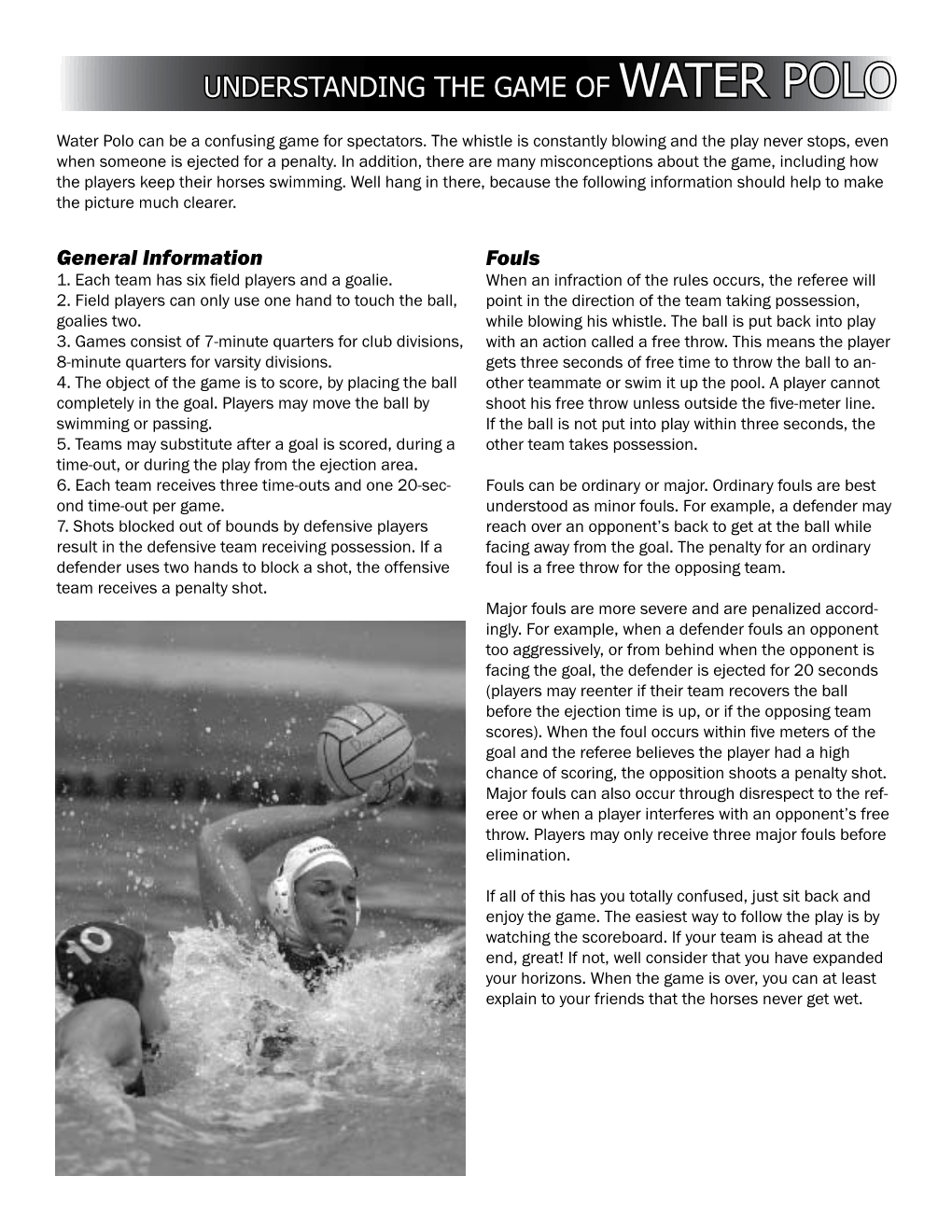 Understanding the Game of Water Polo