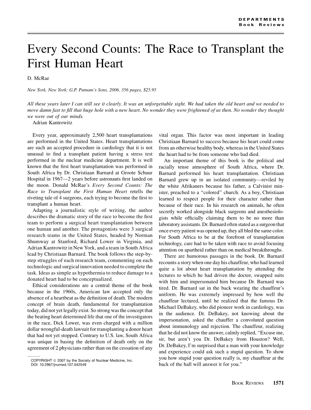 Every Second Counts: the Race to Transplant the First Human Heart