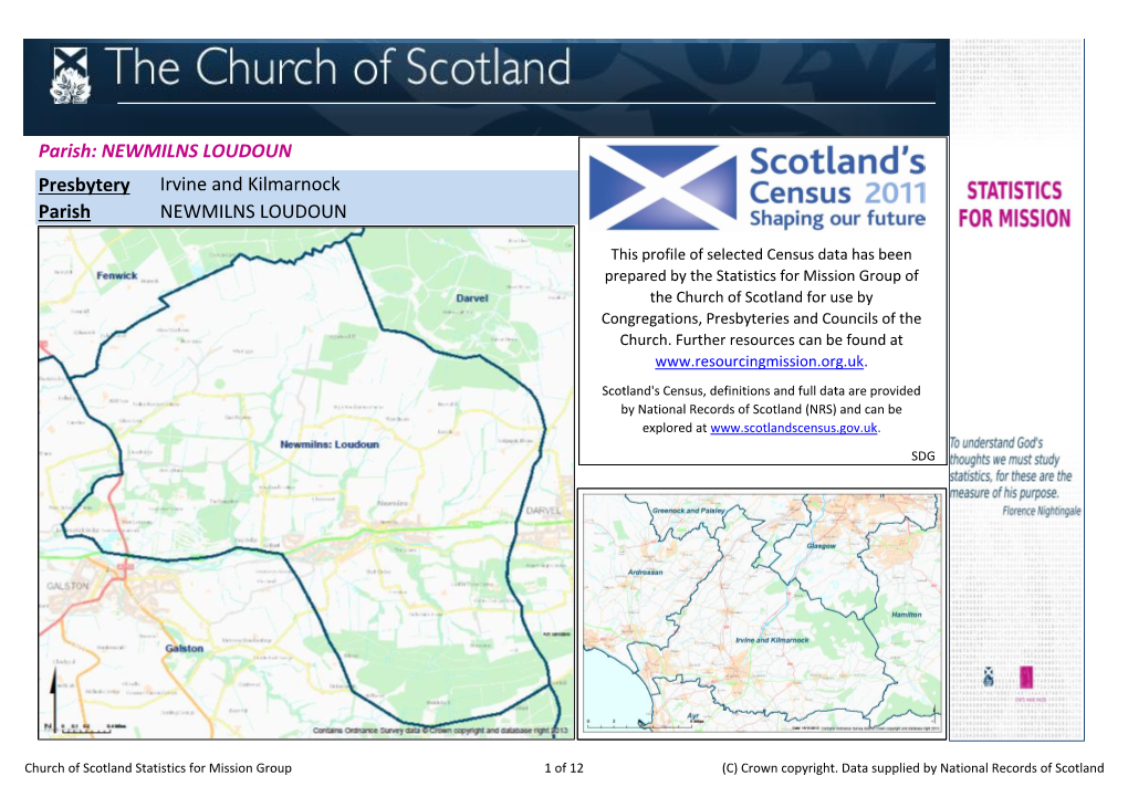 Presbytery Parish Irvine and Kilmarnock NEWMILNS LOUDOUN