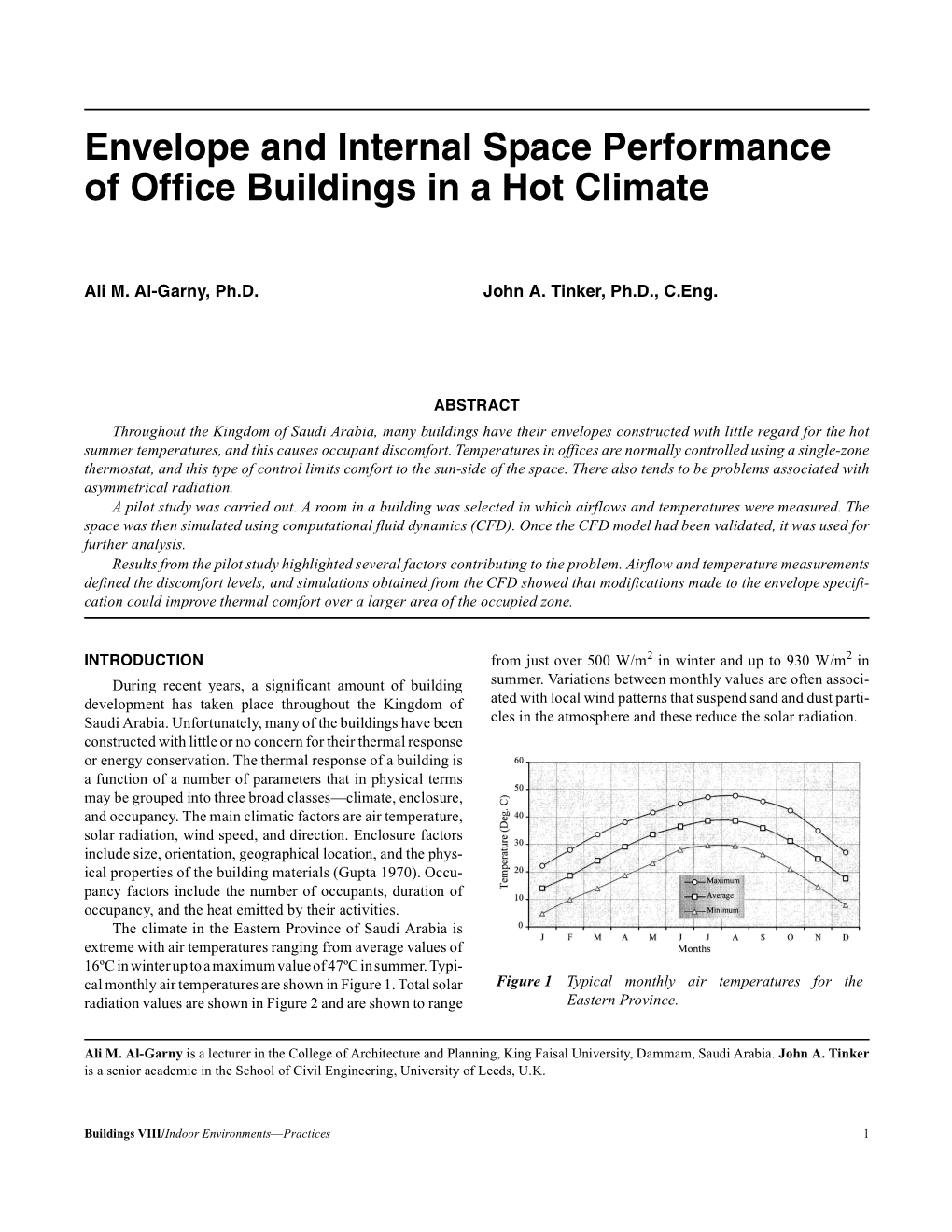 Envelope and Internal Space Performance of Office Buildings in a Hot Climate