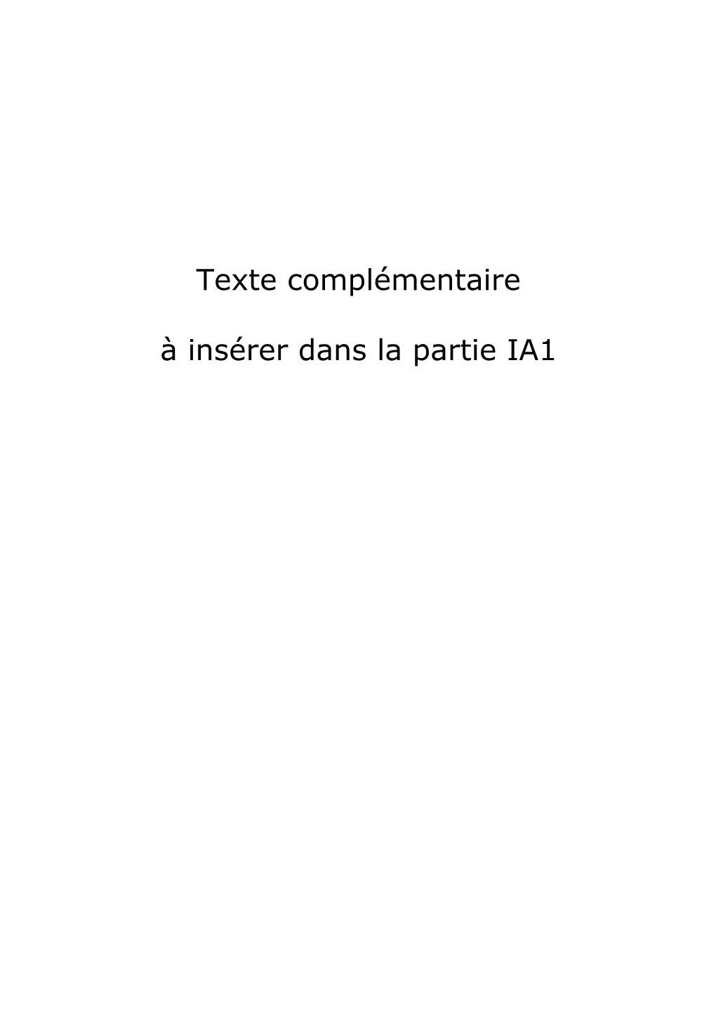 Textes De Référence Complémentaires