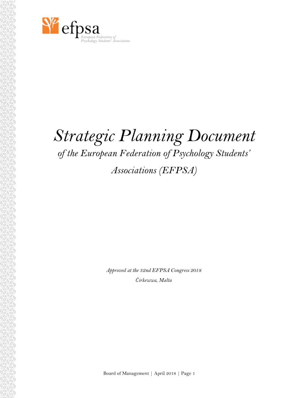 EFPSA Strategic Planning