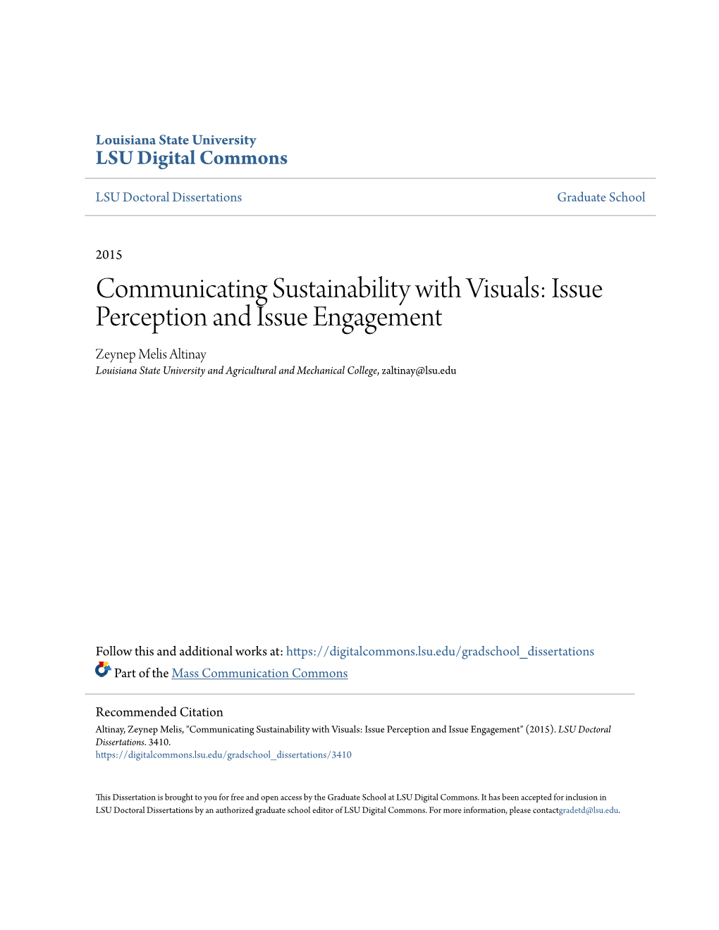 Communicating Sustainability with Visuals