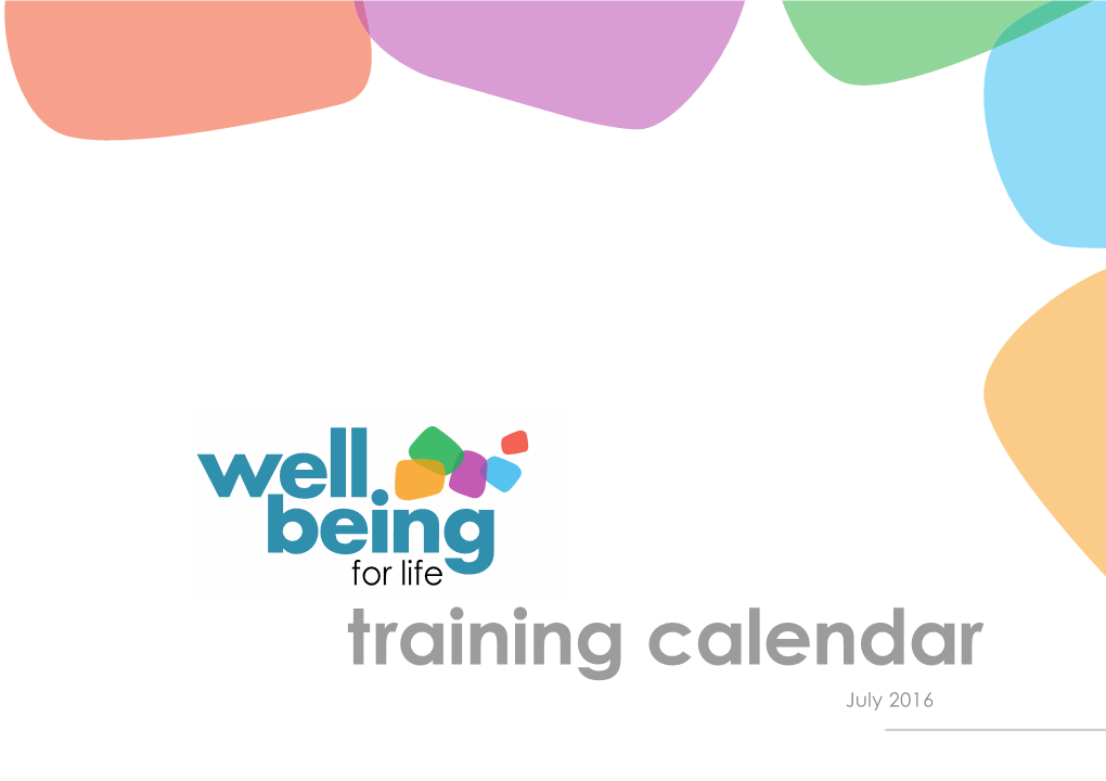 Training Calendar July 2016