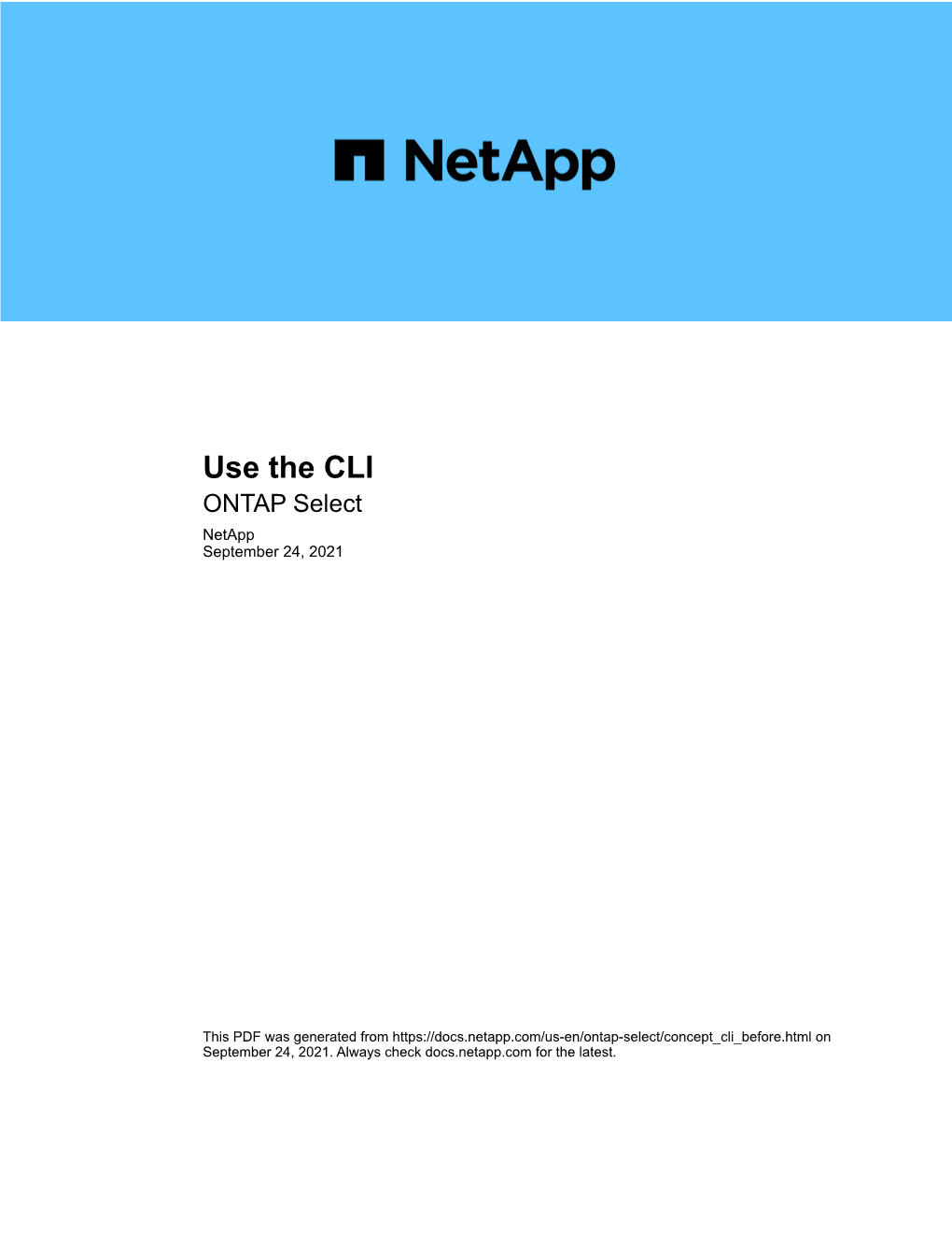 Use the CLI : ONTAP Select