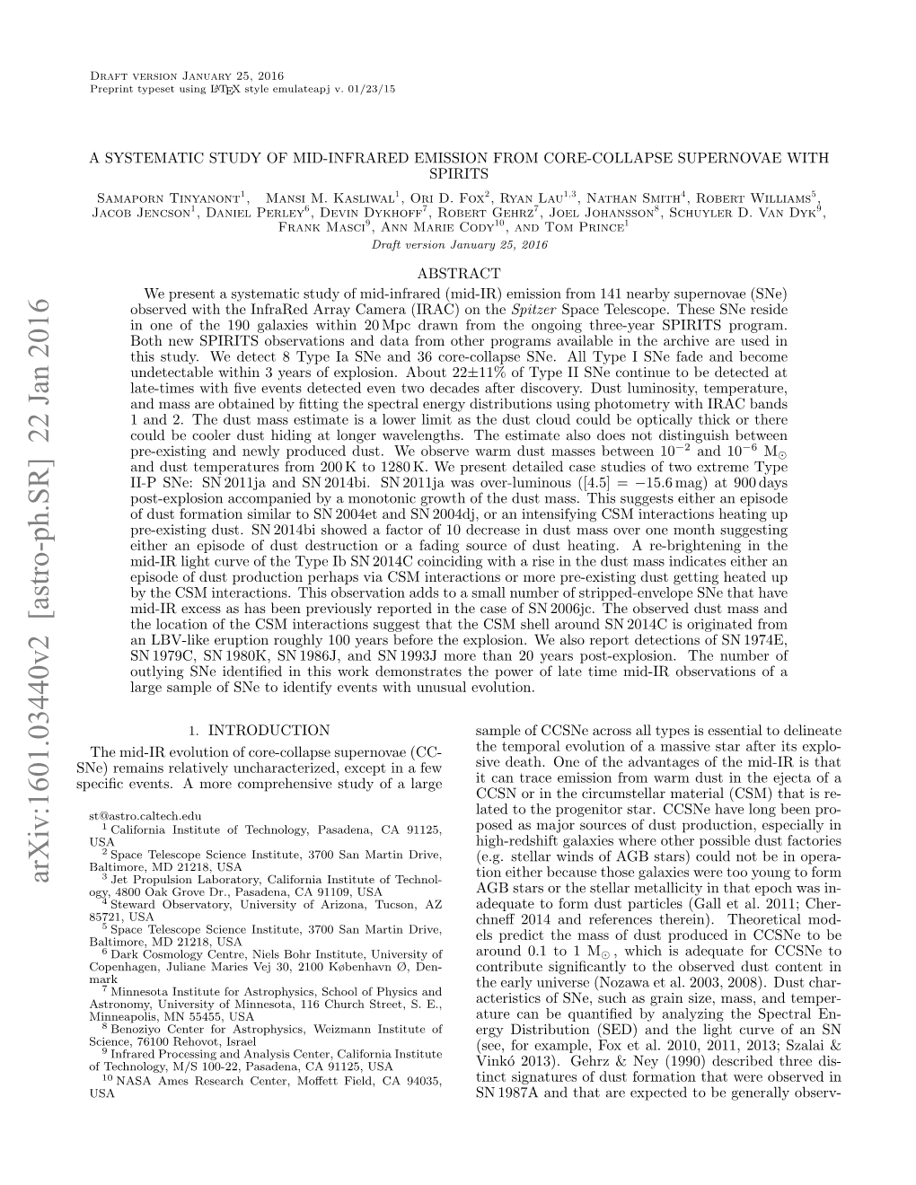 Arxiv:1601.03440V2 [Astro-Ph.SR] 22 Jan 2016