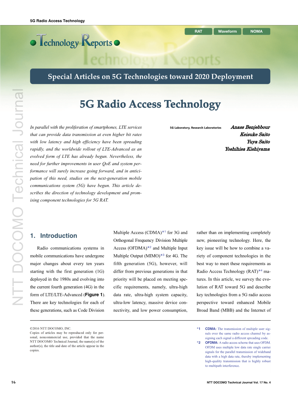 5G Radio Access Technology