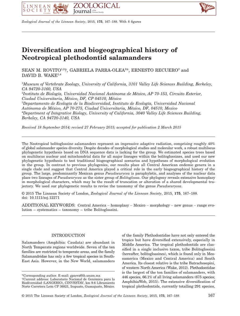 Diversification and Biogeographical History of Neotropical Plethodontid