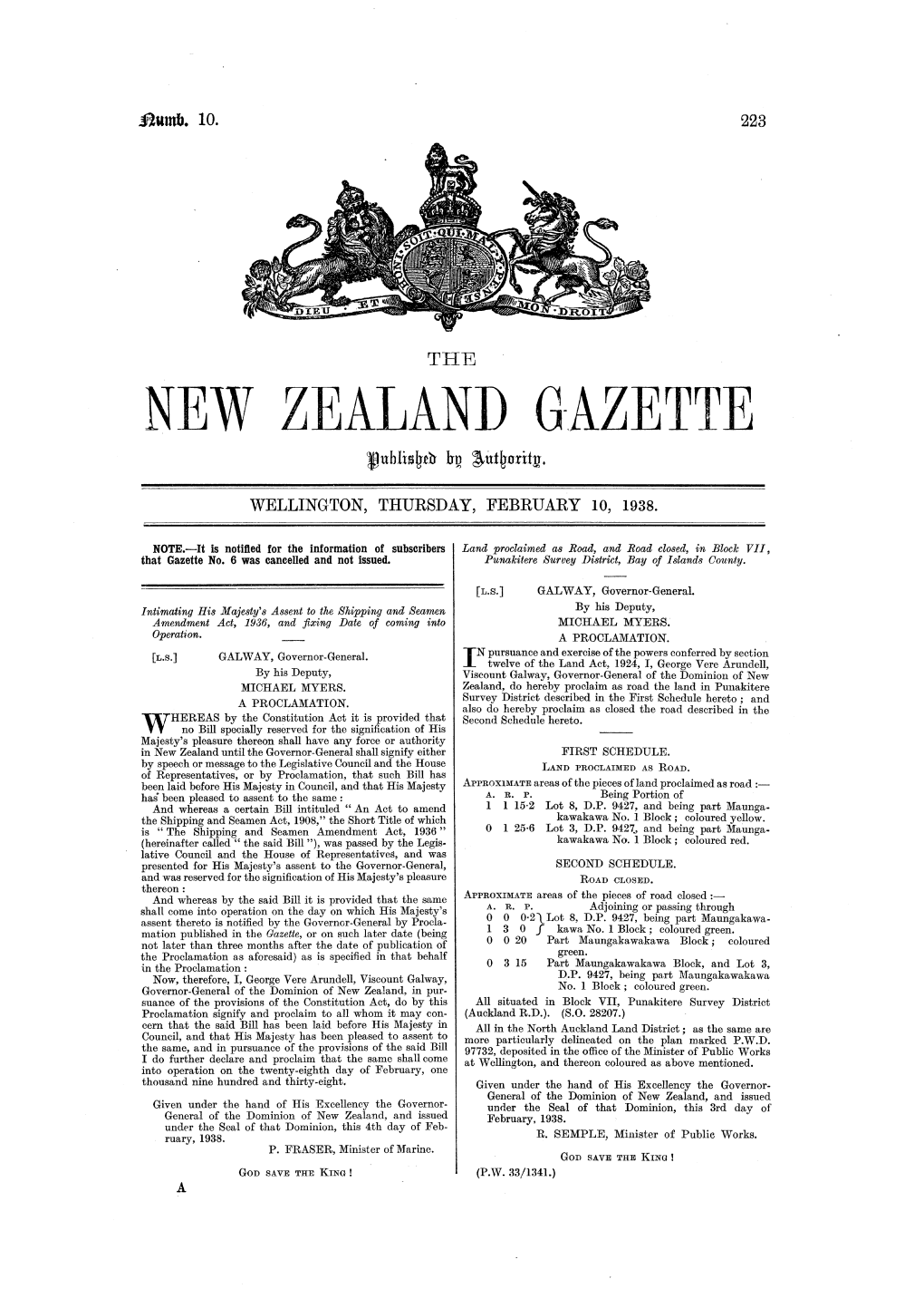 NEW ZEALAND G-.AZETTE Jublisjreh H~ ~Utjrority