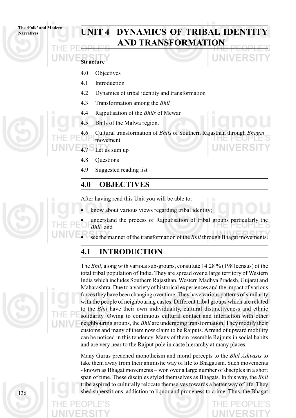 Unit 4 Dynamics of Tribal Identity and Transformation