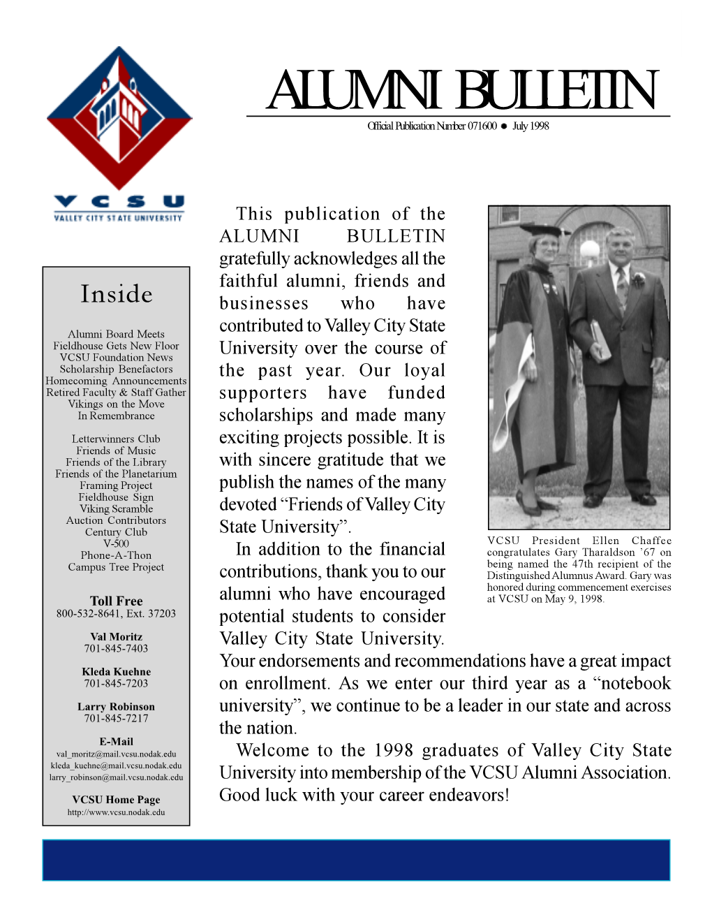 ALUMNI BULLETIN Official Publication Number 071600 ® July 1998