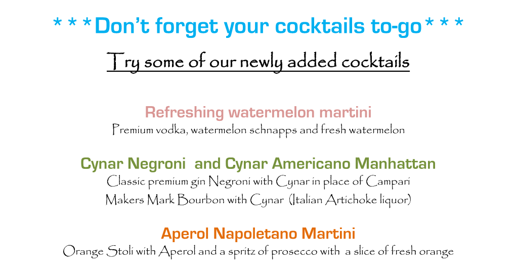 Don't Forget Your Cocktails To-Go
