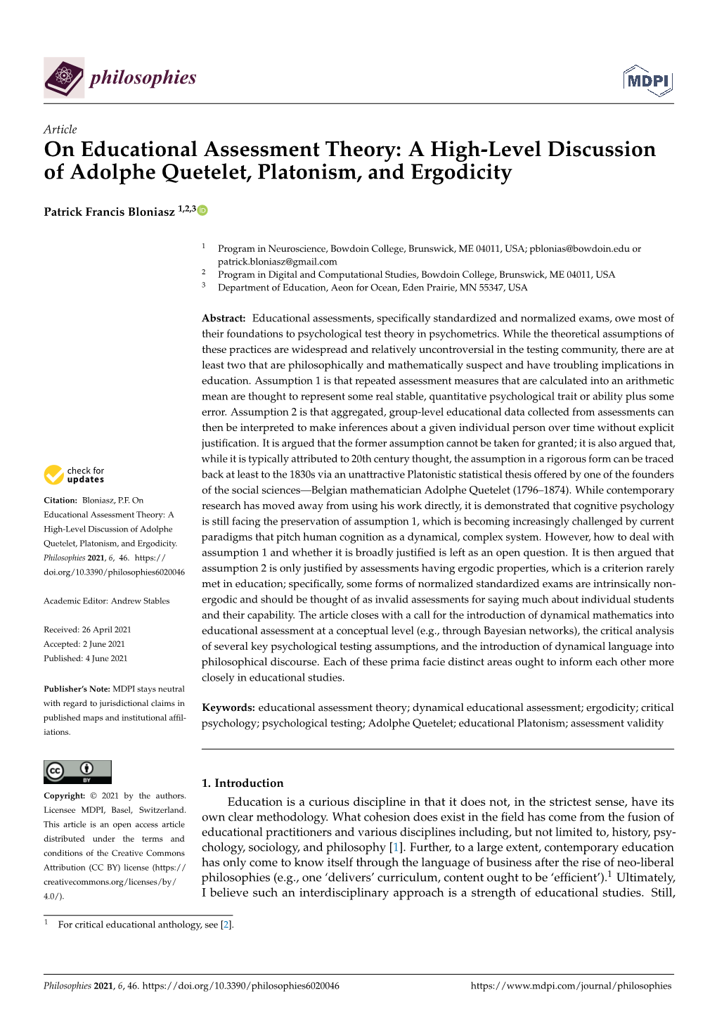 A High-Level Discussion of Adolphe Quetelet, Platonism, and Ergodicity