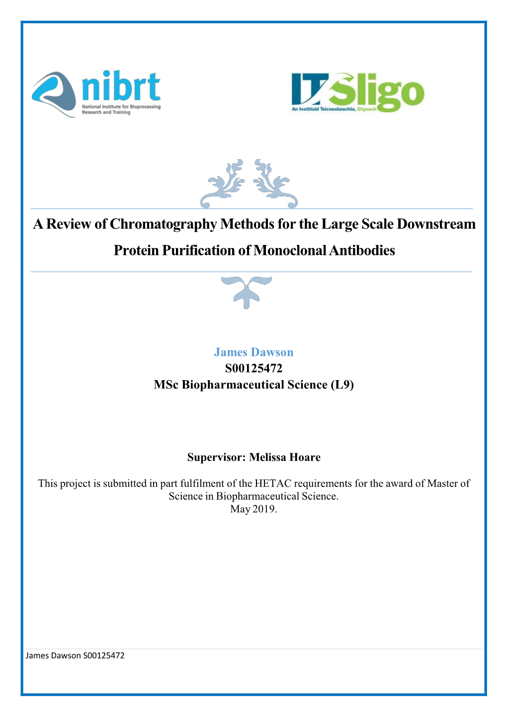 A Review of Chromatography Methods for the Large Scale Downstream Protein Purification of Monoclonal Antibodies