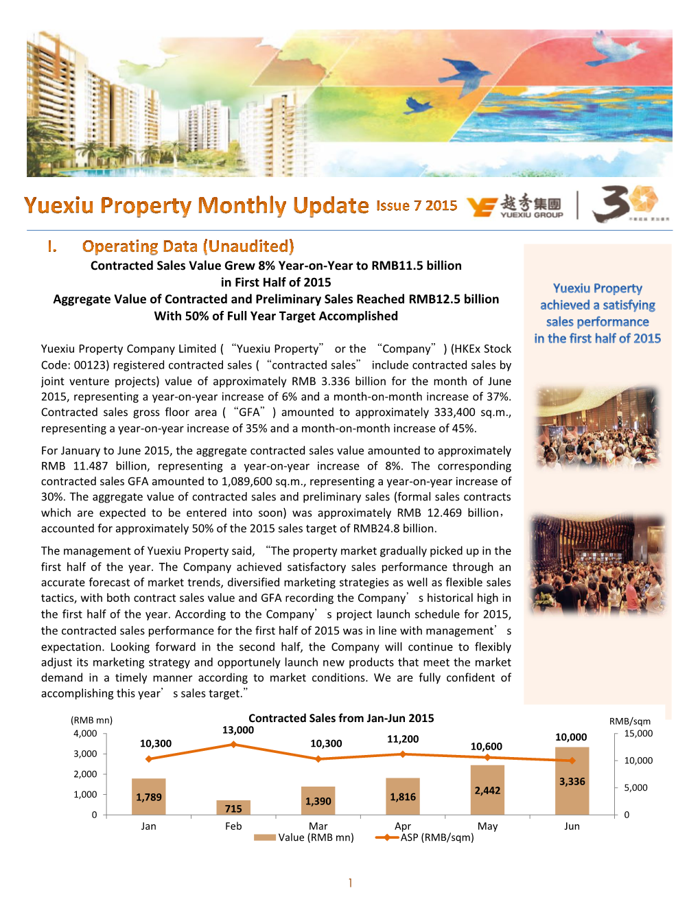 Yuexiu Property Monthly Updates Issue 7, 2015