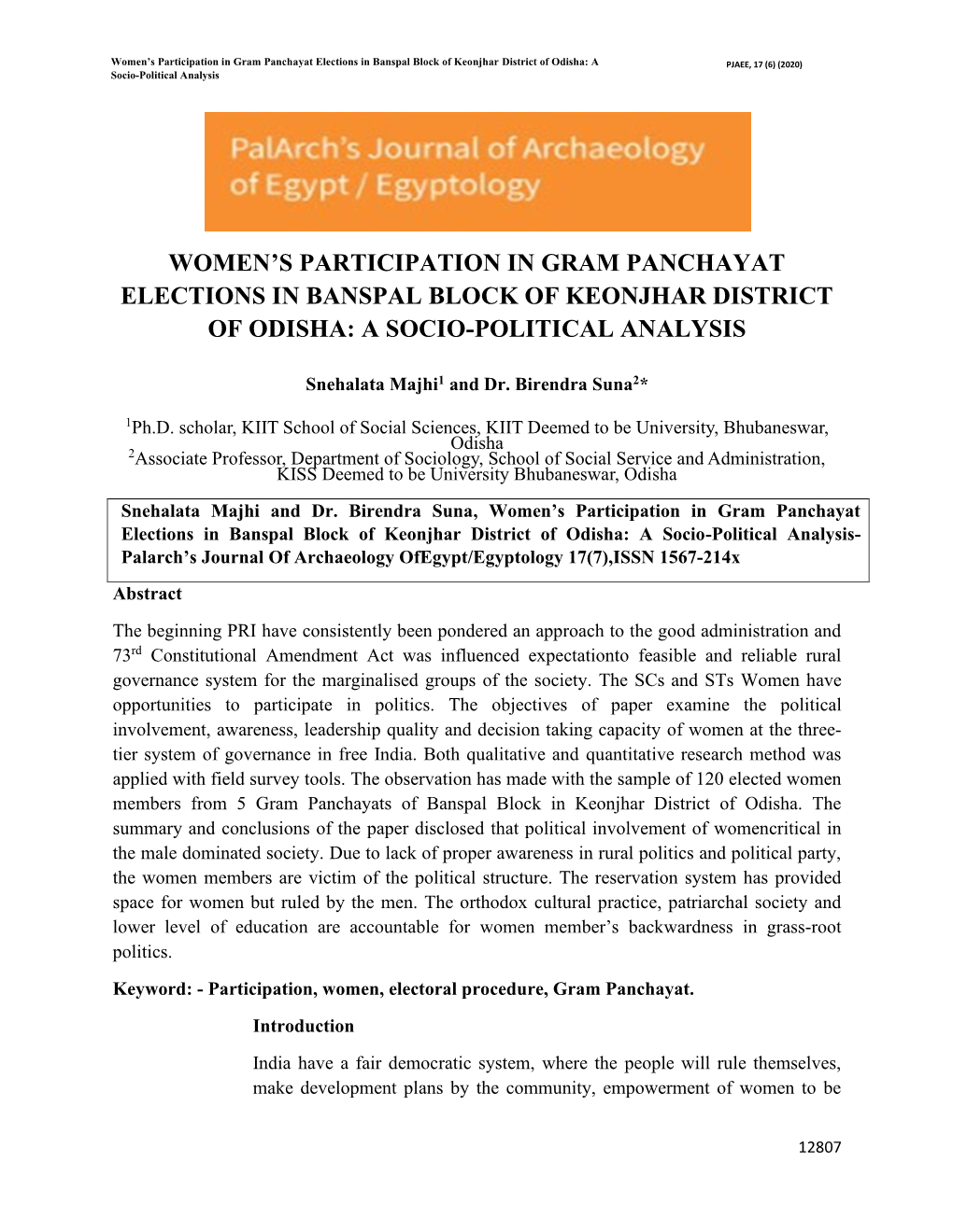 Women's Participation in Gram Panchayat Elections in Banspal