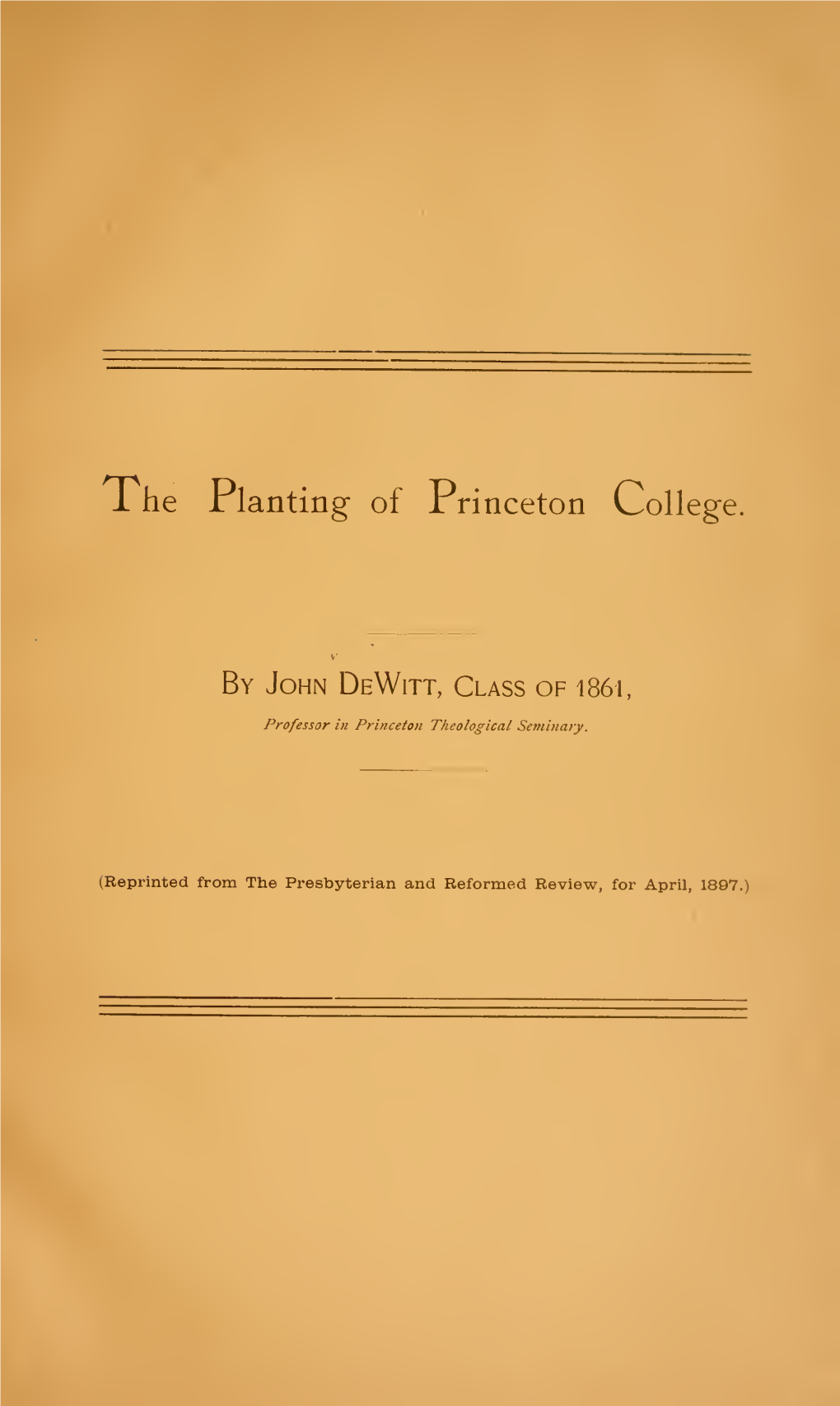 The Planting of Princeton College