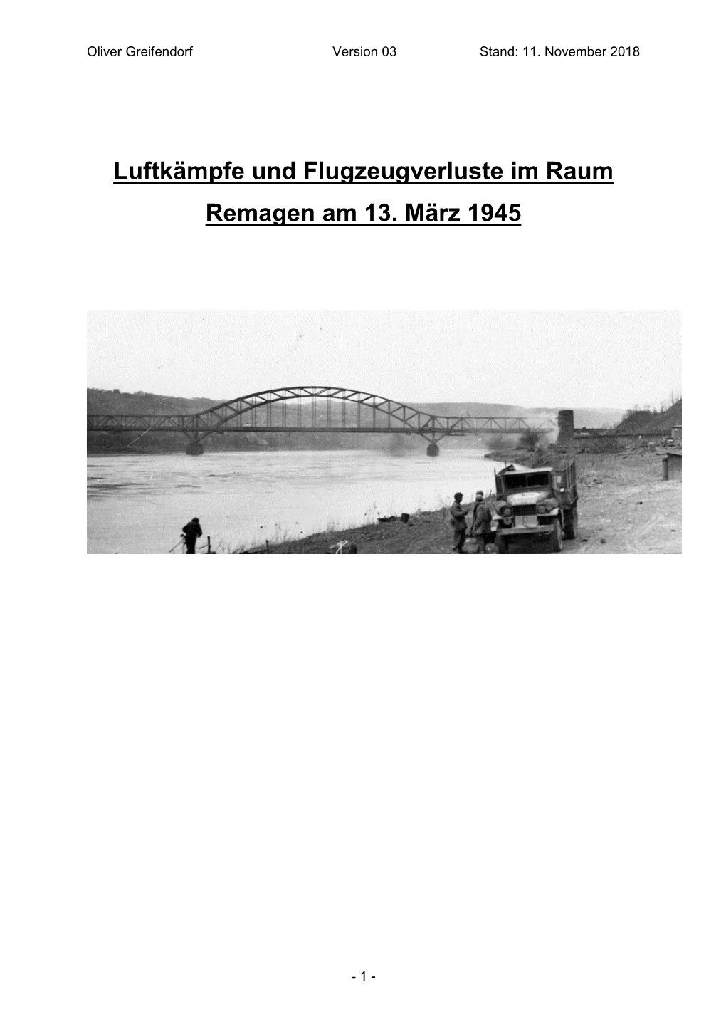 Luftkämpfe Und Flugzeugverluste Im Raum Remagen Am 13. März 1945