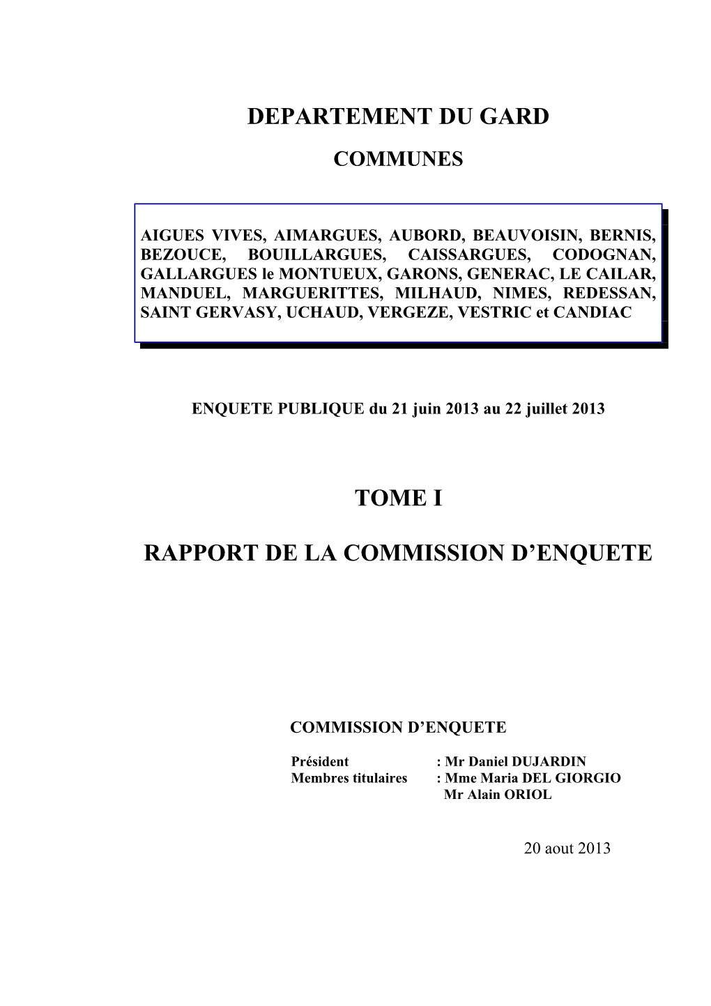 Rapport De Commission D'enquête