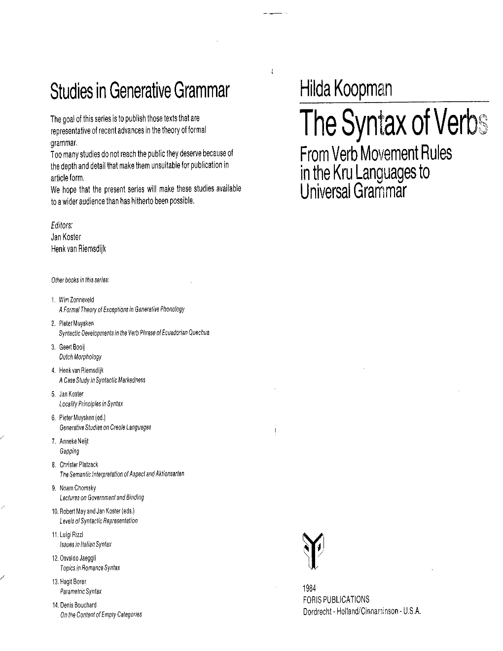 The Syntax of Verbs