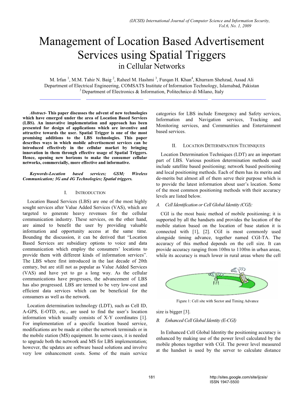 Management of Location Based Advertisement Services Using Spatial Triggers in Cellular Networks