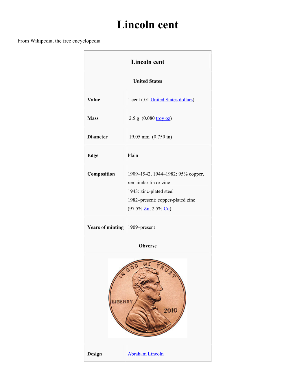 Lincoln Cent