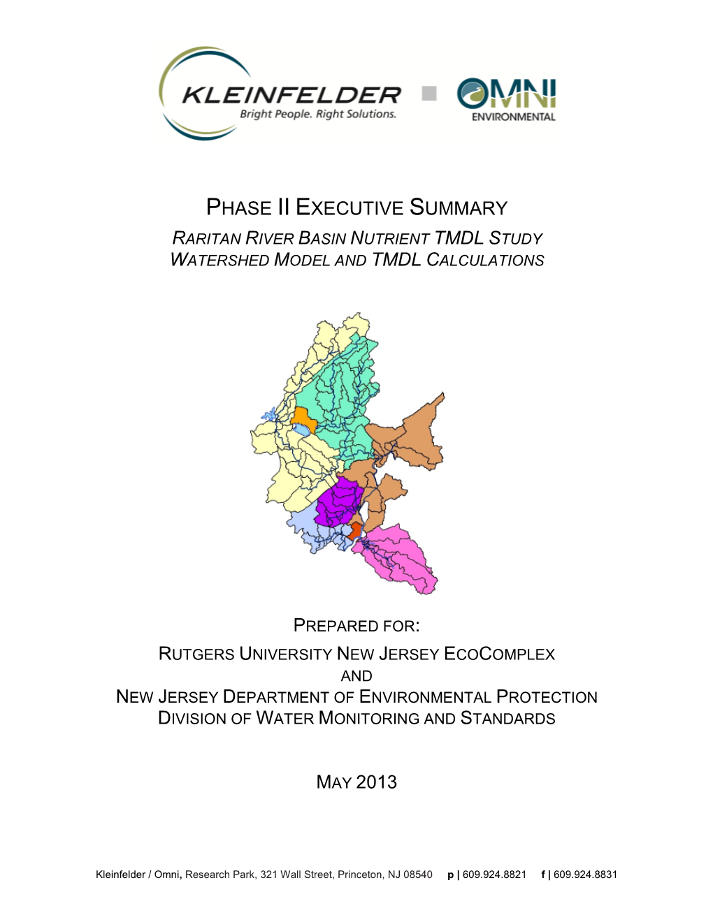 Raritan River Basin Nutrient Tmdl Study Watershed Model and Tmdl Calculations