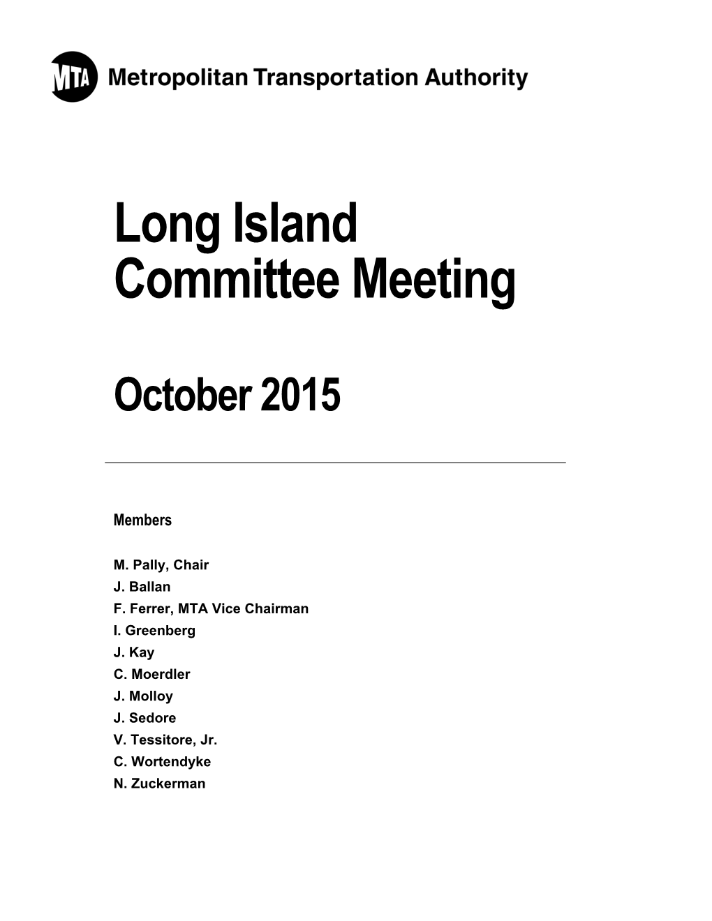 Long Island Committee Meeting