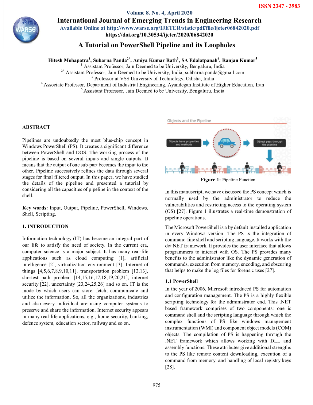 A Tutorial on Powershell Pipeline and Its Loopholes International Journal of Emerging Trends in Engineering Research