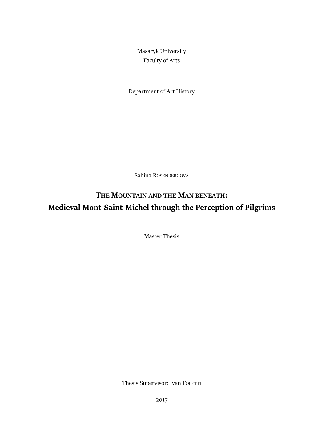 Medieval Mont-Saint-Michel Through the Perception of Pilgrims