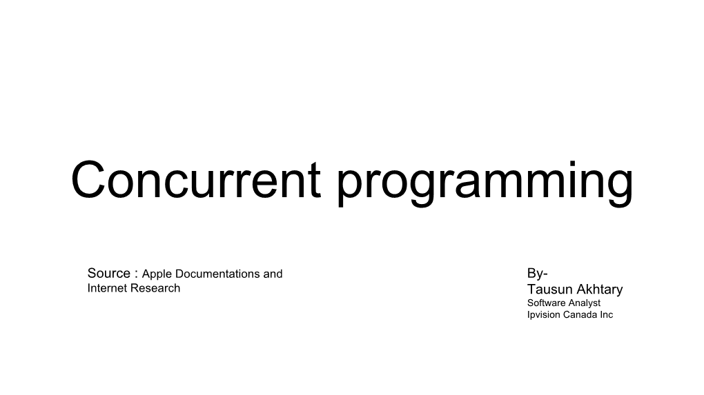 Concurrent Programming