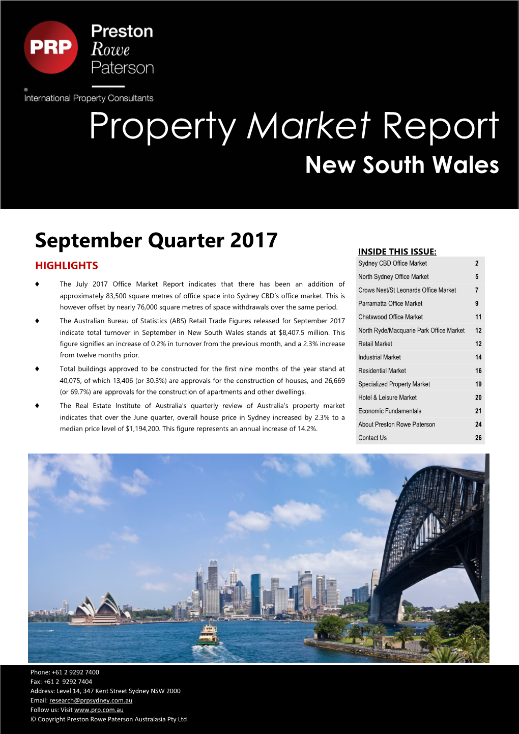 NSW Market Report September 2017