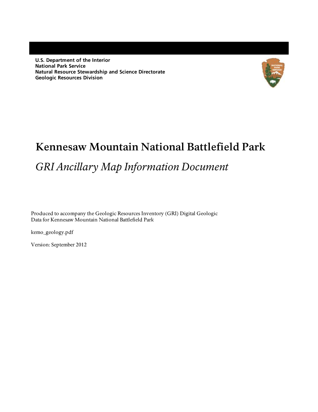 Geologic Resources Inventory Map Document for Kennesaw Mountain National Battlefield Park