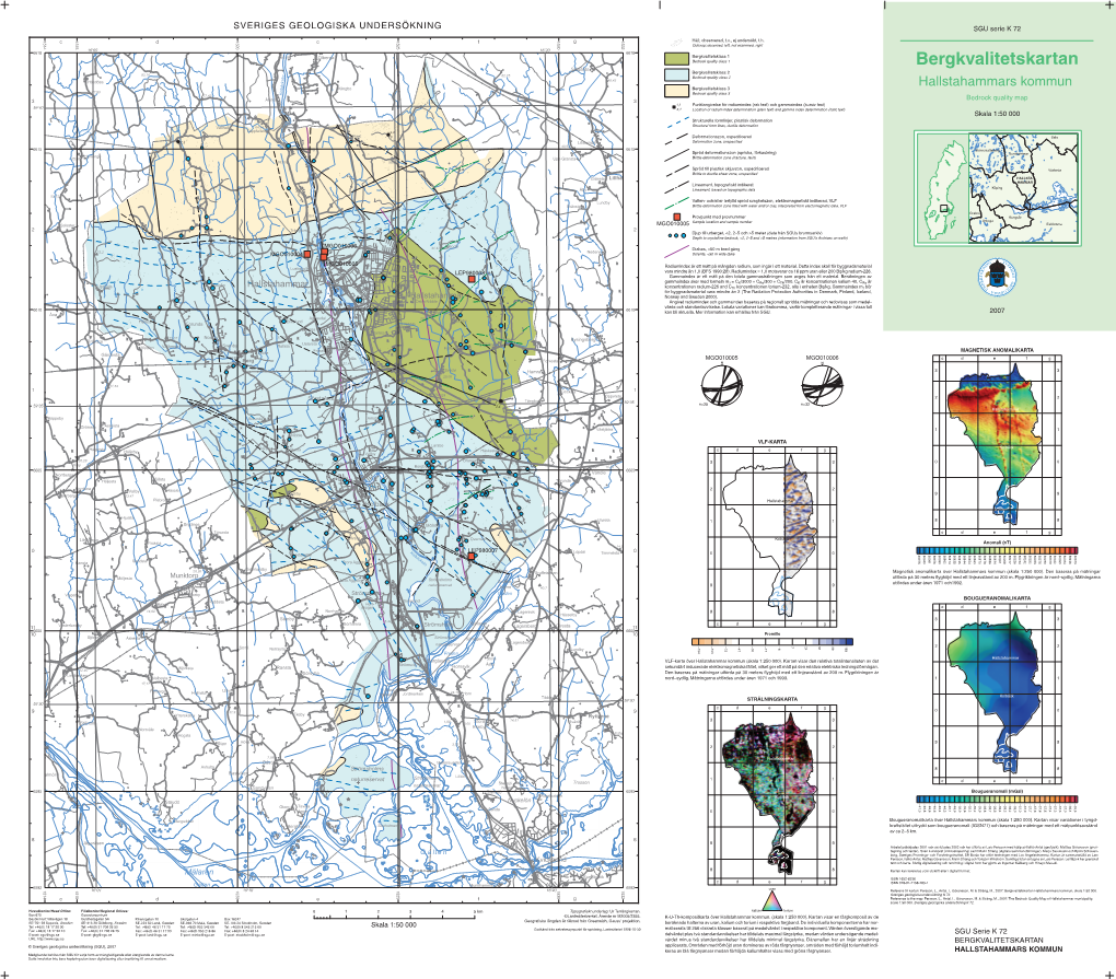 Bergkvalitetskartan Hallstahammars Kommun, Skala 1:50 000