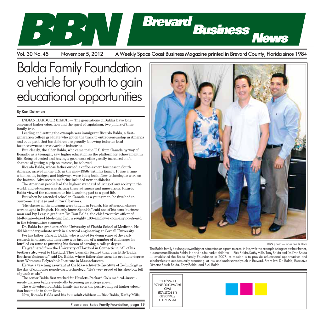 Balda Family Foundation a Vehicle for Youth to Gain Educational Opportunities