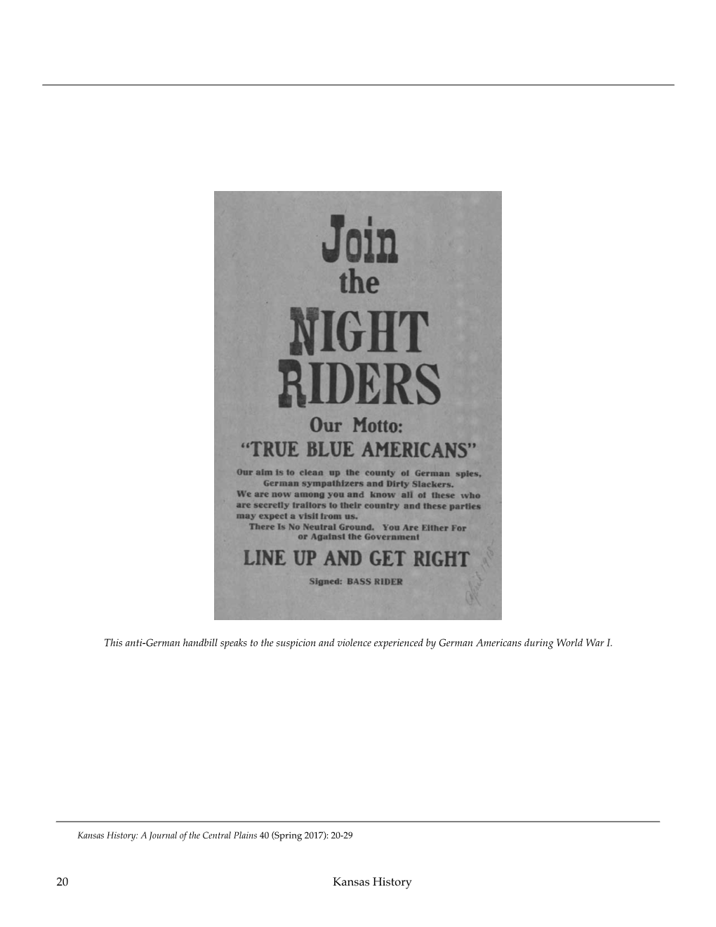 20 Kansas History Crisis of Loyalty: Examples of Anti-German Sentiment from Kansas Memory by Patricia Michaelis