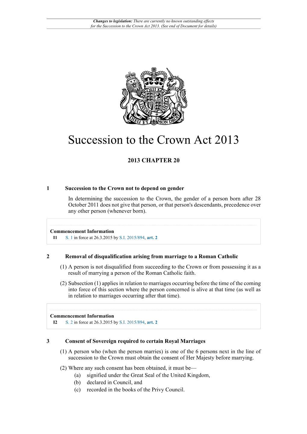 Succession to the Crown Act 2013