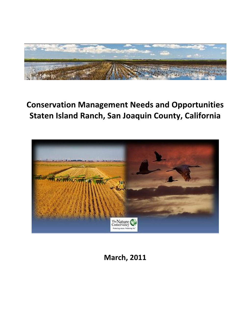 Conservation Needs and Opportunities at Staten Island, San Joaquin