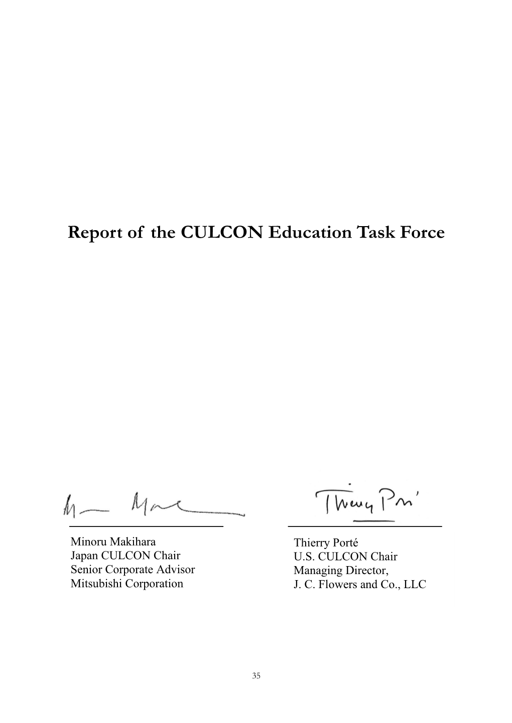 Report of the CULCON Education Task Force