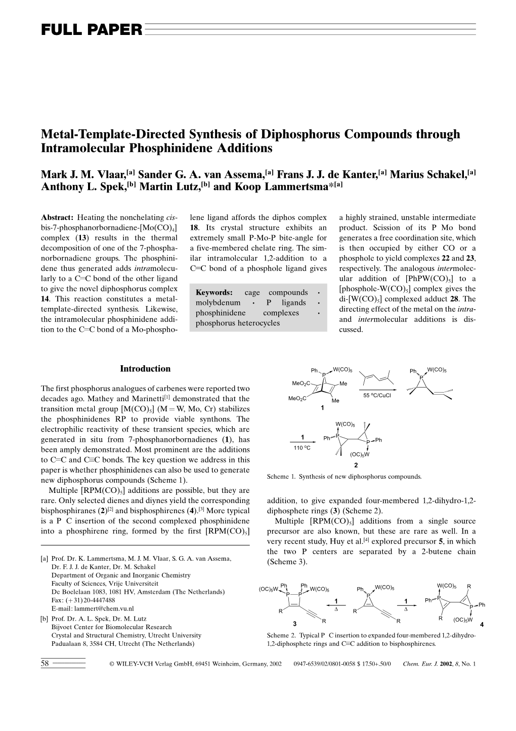 Metal-Template-Directed Synthesis of Diphosphorus Compounds Through Intramolecular Phosphinidene Additions