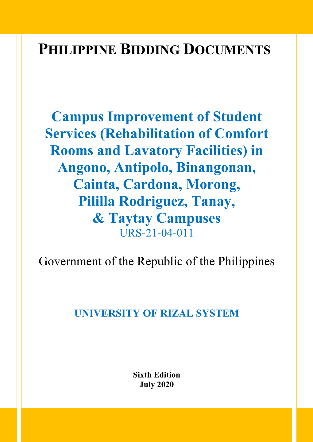 Campus Improvement of Student Services (Rehabilitation of Comfort Rooms and Lavatory Facilities) in Angono, Antipolo, Binangonan