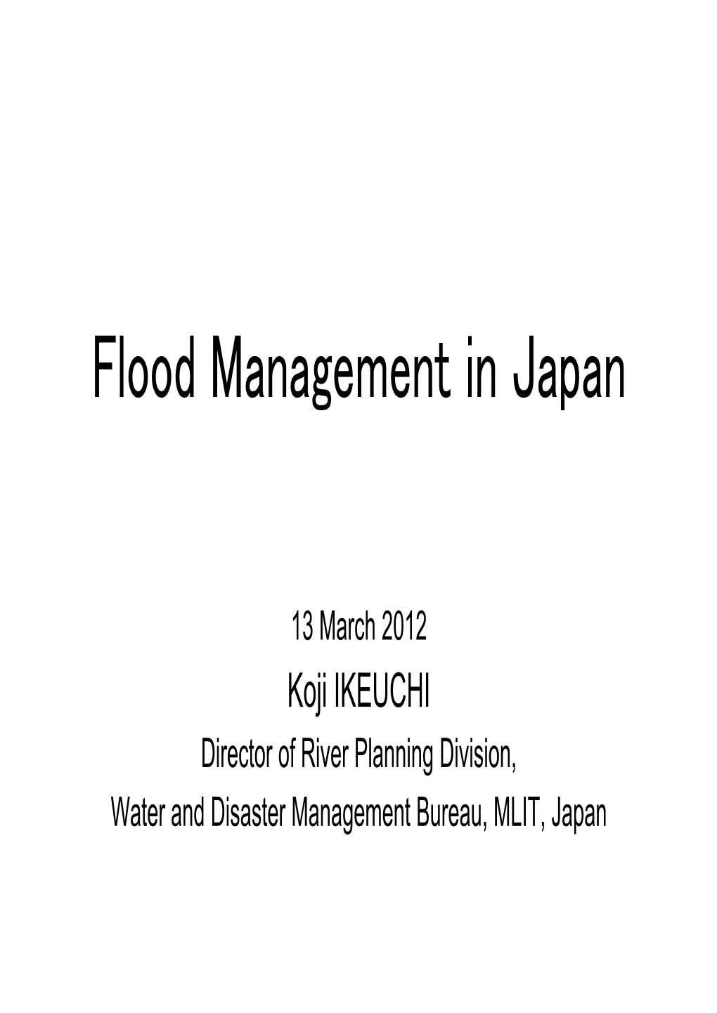 Flood Management in Japan