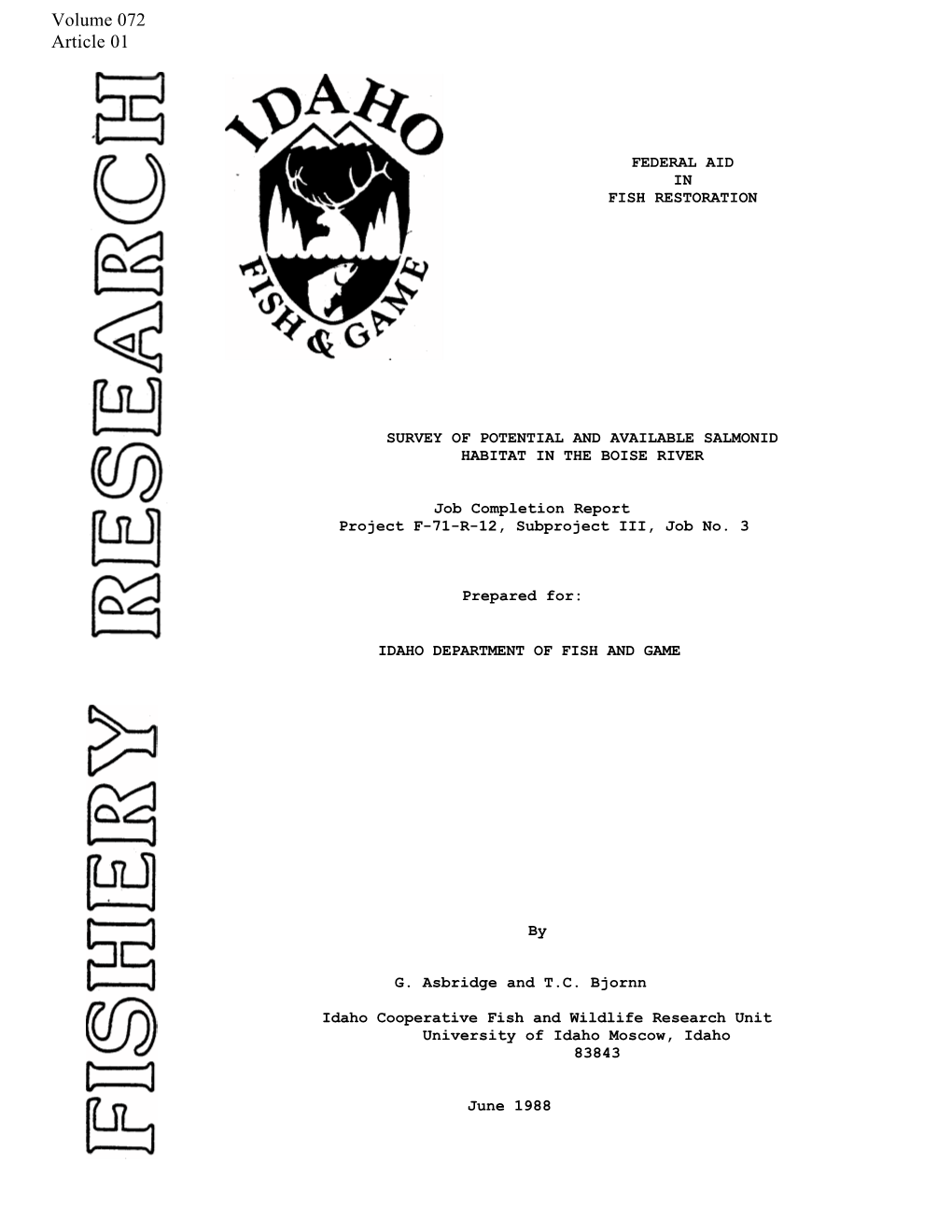 Res-Ashbridge1988 Survey of Potential and Available Salmonid