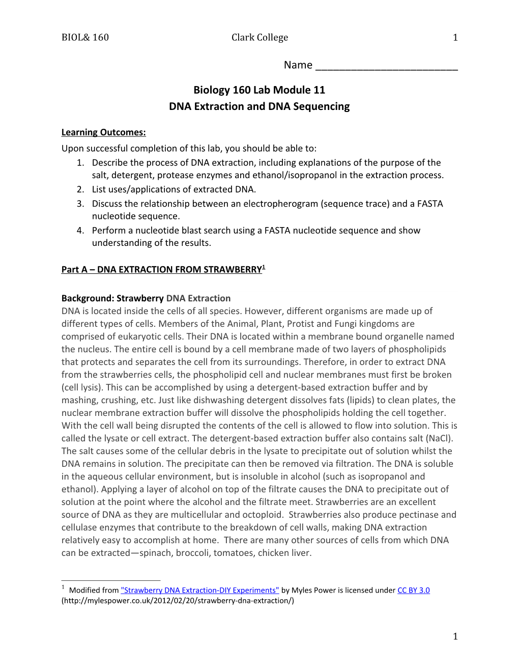 DNA Extraction and DNA Sequencing