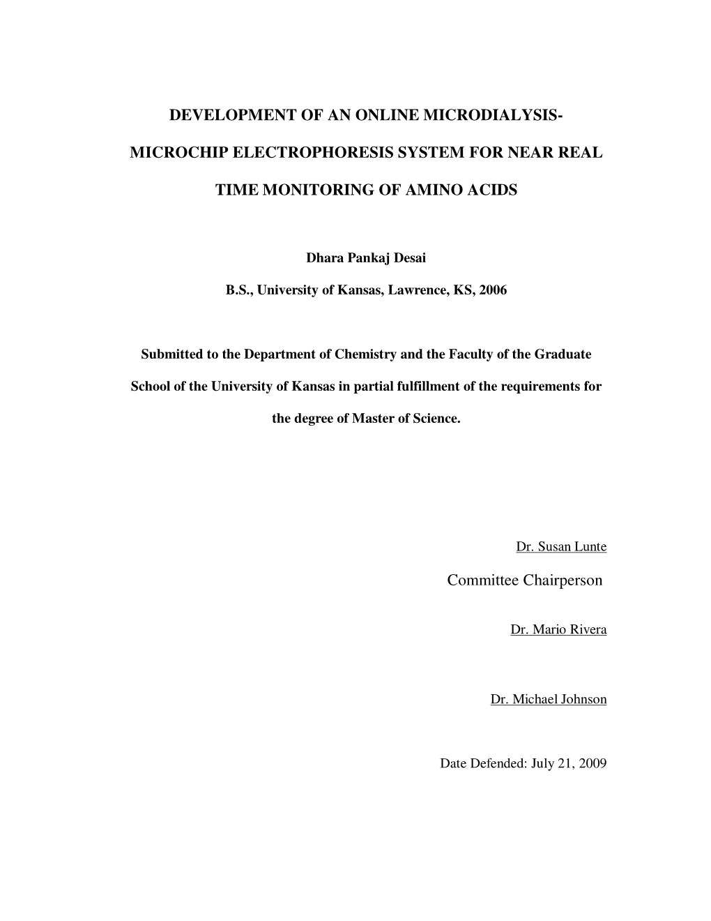 Development of an Online Microdialysis