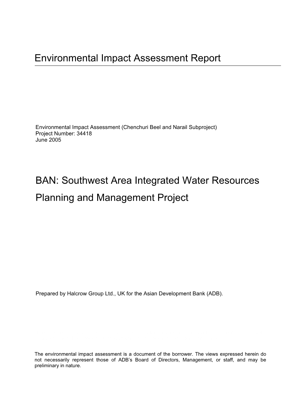 Environmental Impact Assessment Report