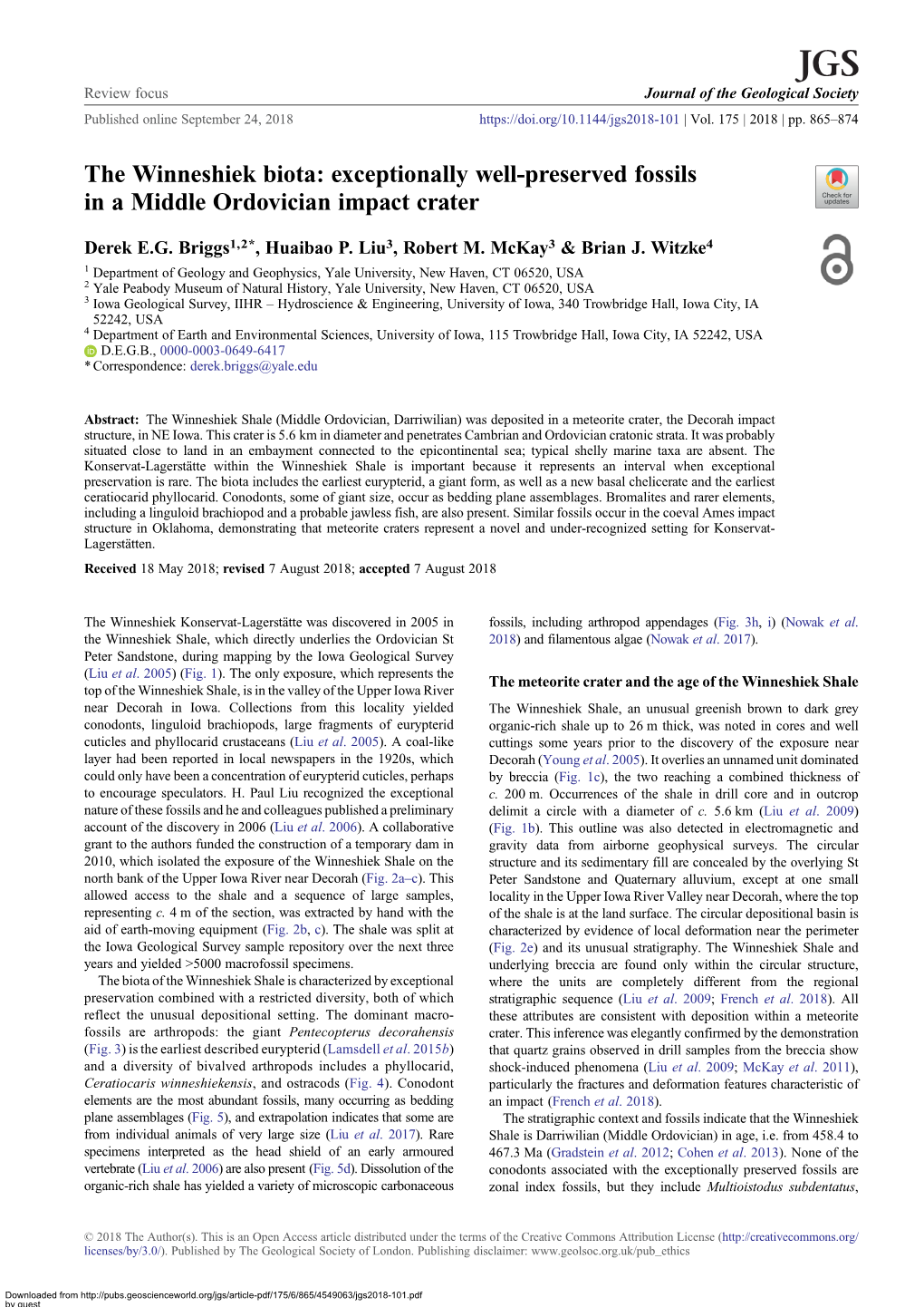 Exceptionally Well-Preserved Fossils in a Middle Ordovician Impact Crater