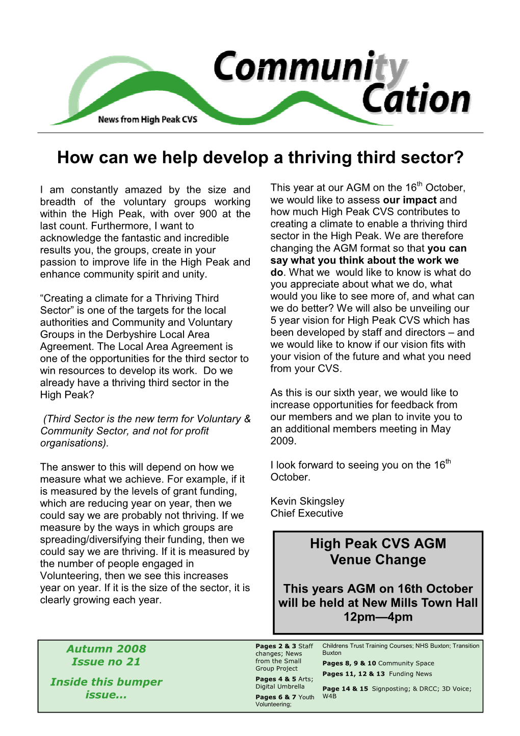 How Can We Help Develop a Thriving Third Sector?