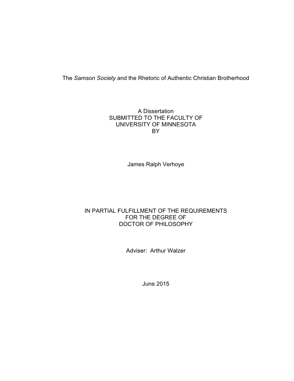 The Samson Society and the Rhetoric of Authentic Christian Brotherhood