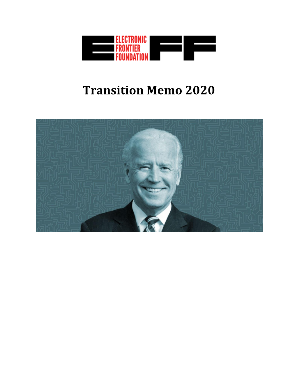 EFF Transition Memo to Biden Administration